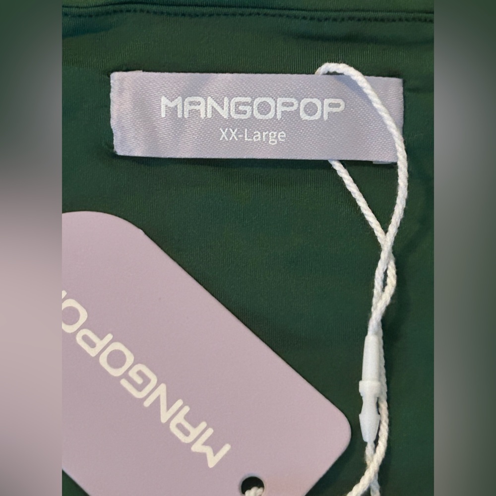 MANGOPOP Women’s Green Long Sleeve Bodysuit Scoop Neck, Size XXL, NWT - Picture 6 of 7